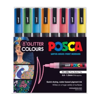 Uni : Posca Marker : PCF-350 : Brush Tip : Assorted Colors Set of 10